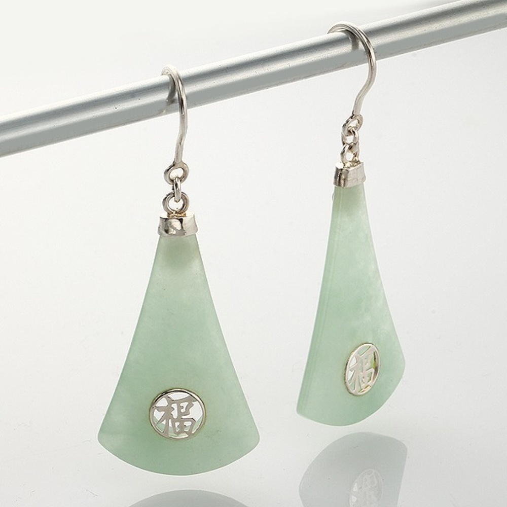 Sterling Silver & Jade Earrings